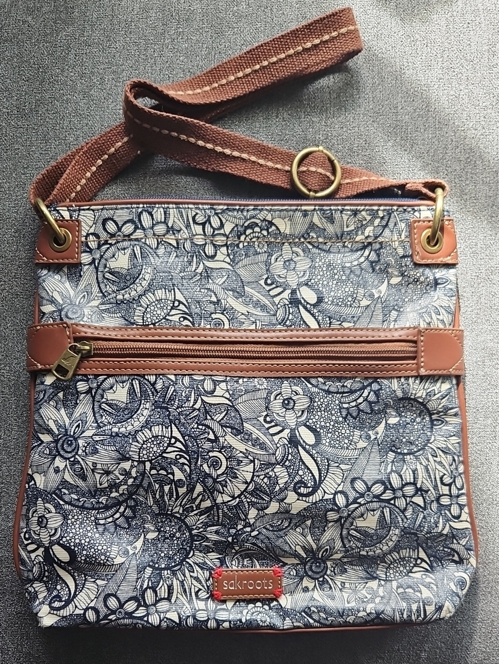 Sakroots Artist Circle Flat Crossbody Bag - Navy Spirit Desert (GUC)